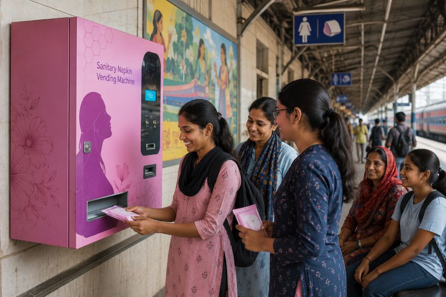 Indus Towers, Northern Railways Install 500 Sanitary Napkin Vending Machines Across 175 Railway Stations